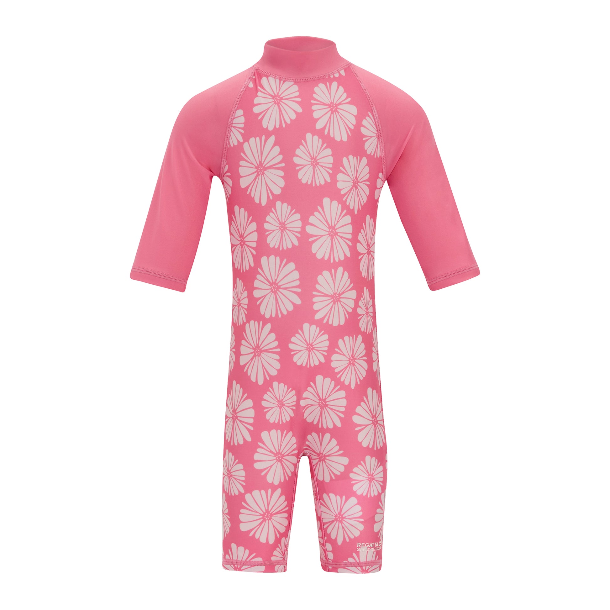 Pink Haze - Back - Regatta Childrens-Kids Flow Print Rash Suit