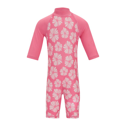 Pink Haze - Back - Regatta Childrens-Kids Flow Print Rash Suit