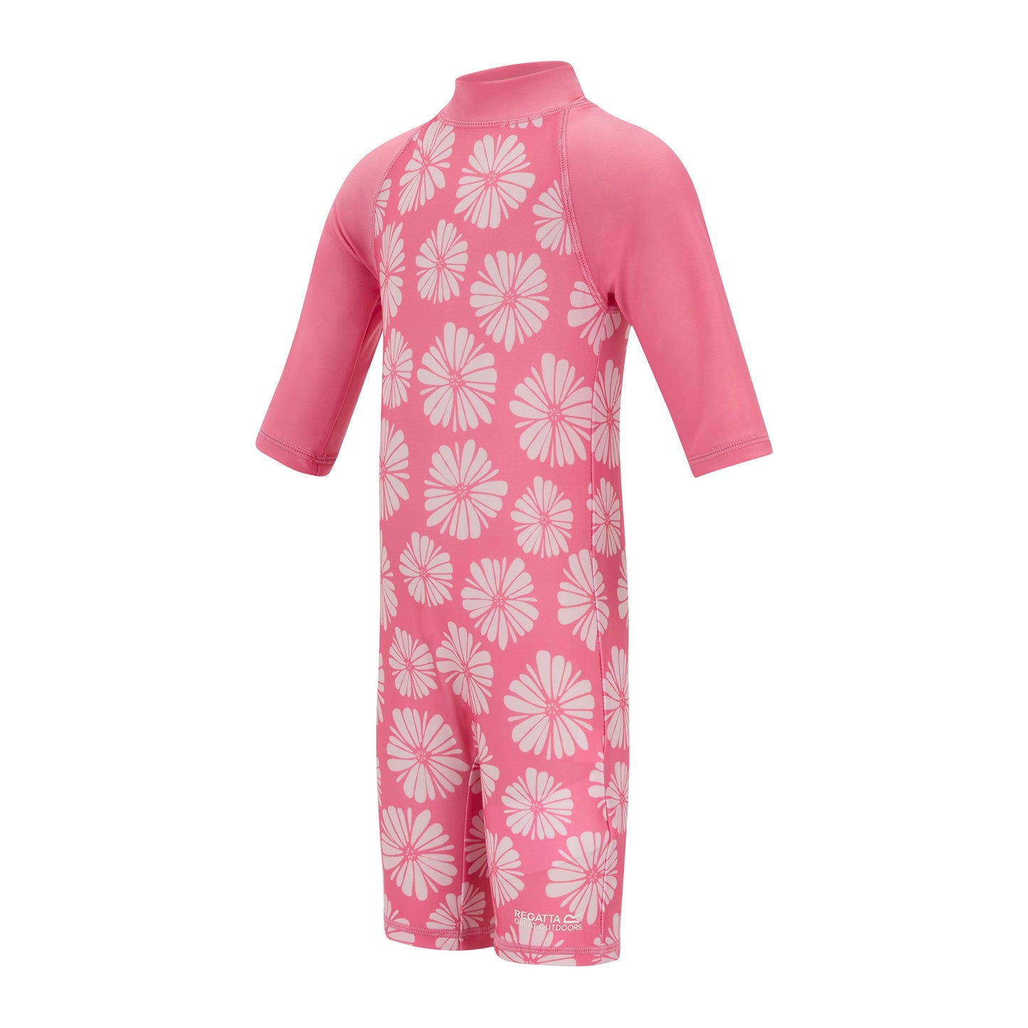 Pink Haze - Side - Regatta Childrens-Kids Flow Print Rash Suit