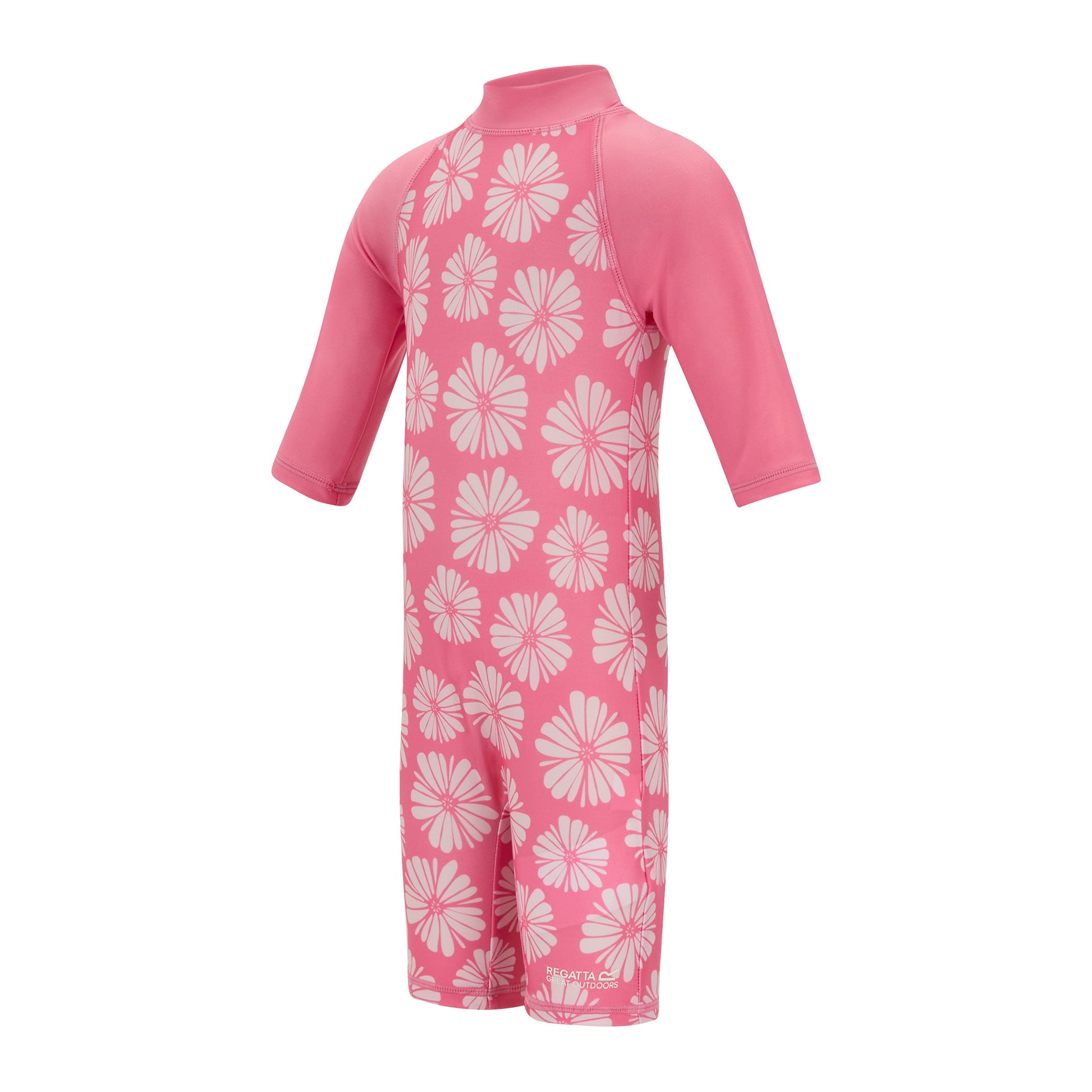 Pink Haze - Side - Regatta Childrens-Kids Flow Print Rash Suit