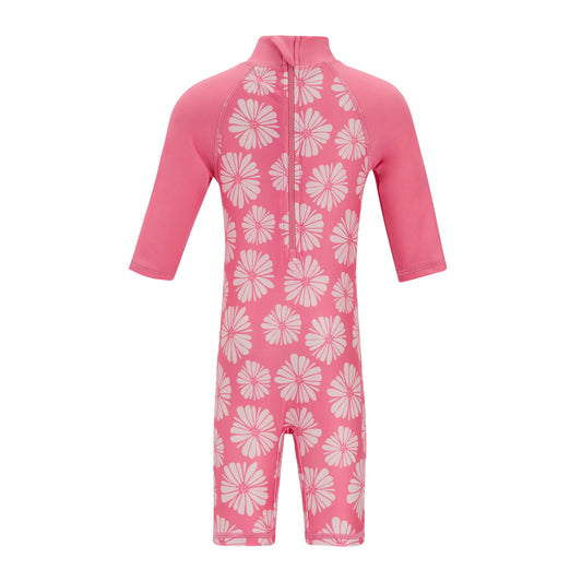 Pink Haze - Front - Regatta Childrens-Kids Flow Print Rash Suit