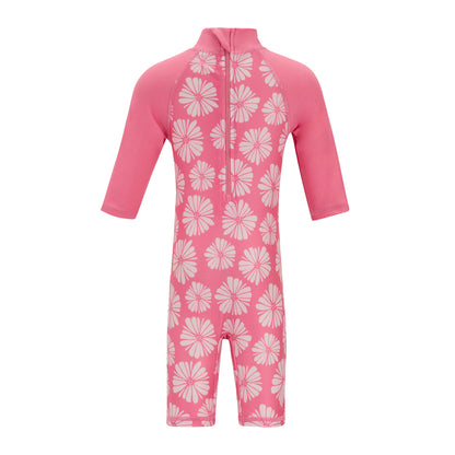 Pink Haze - Front - Regatta Childrens-Kids Flow Print Rash Suit