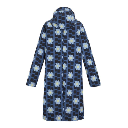 Blue - Back - Regatta Womens-Ladies Orla Kiely Floral Long Length Waterproof Jacket