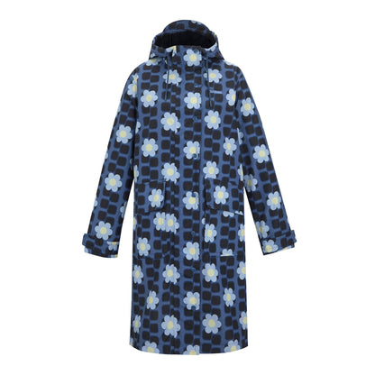 Blue - Front - Regatta Womens-Ladies Orla Kiely Floral Long Length Waterproof Jacket