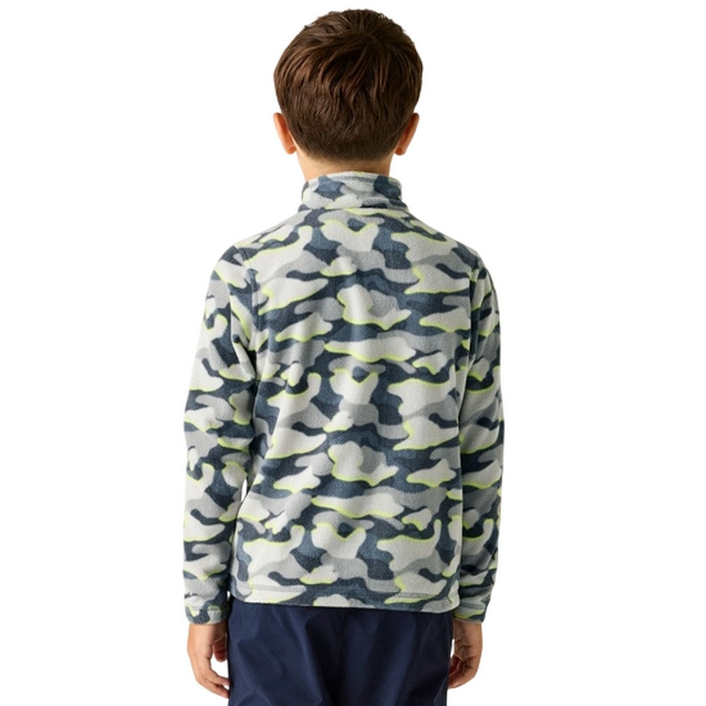 Dark Storm - Back - Regatta Childrens-Kids Hot Shot II Camo Fleece Top