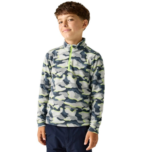 Dark Storm - Front - Regatta Childrens-Kids Hot Shot II Camo Fleece Top