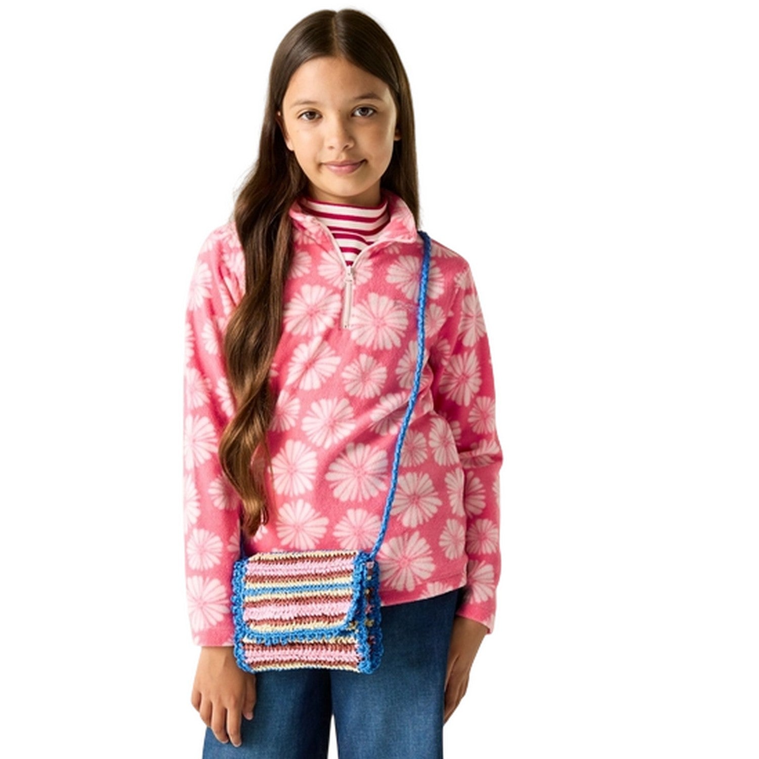 Pink Haze - Lifestyle - Regatta Childrens-Kids Hot Shot II Flower Fleece Top