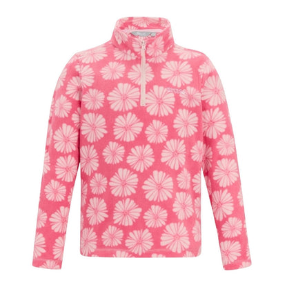 Pink Haze - Front - Regatta Childrens-Kids Hot Shot II Flower Fleece Top