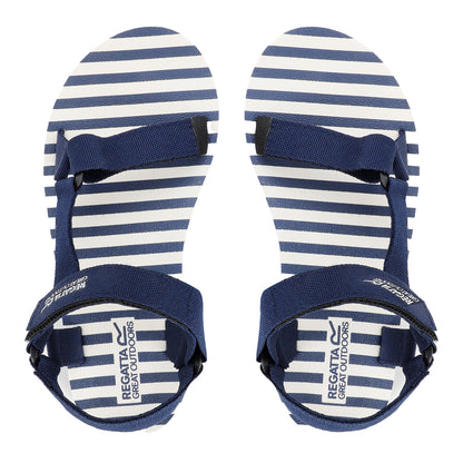 Navy - Pack Shot - Regatta Womens-Ladies Lady Vendeavour Stripe Sandals