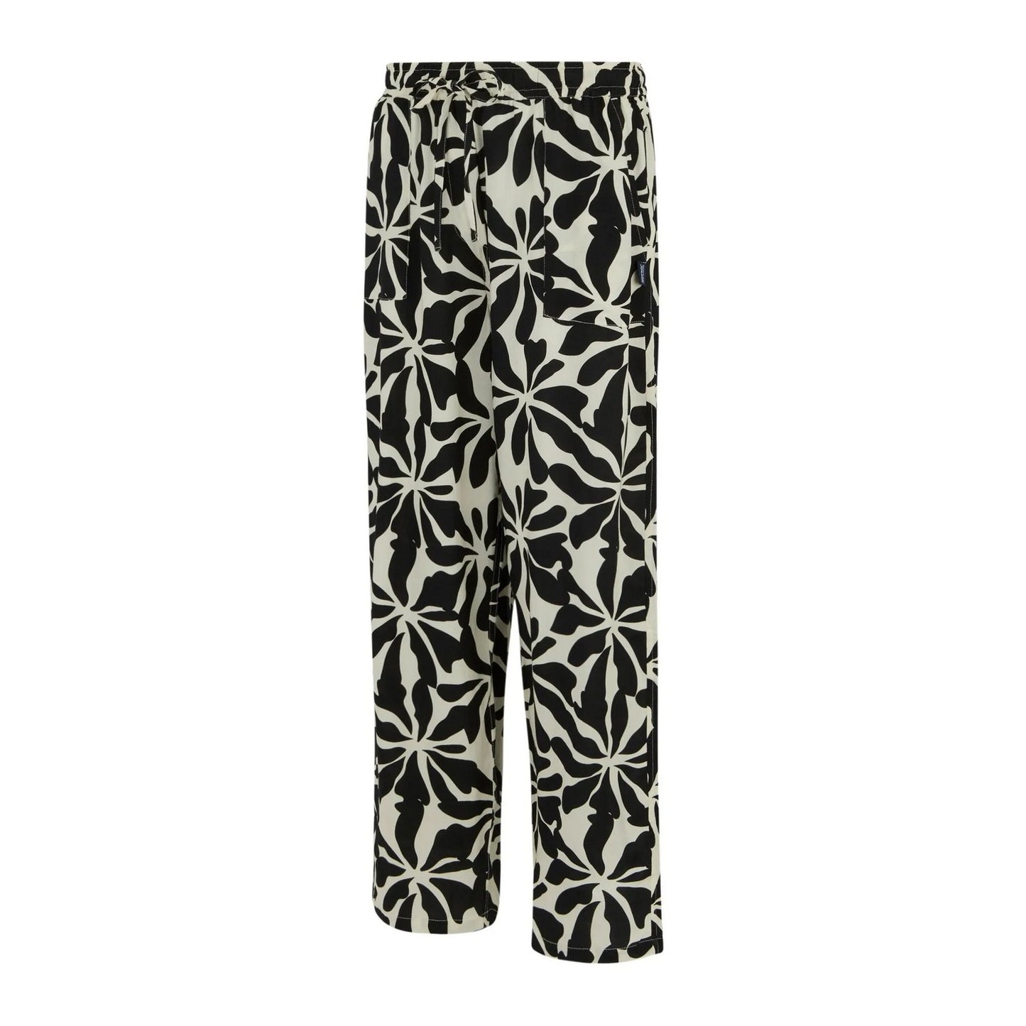 White-Black - Side - Regatta Womens-Ladies Elbrie Abstract Floral Trousers