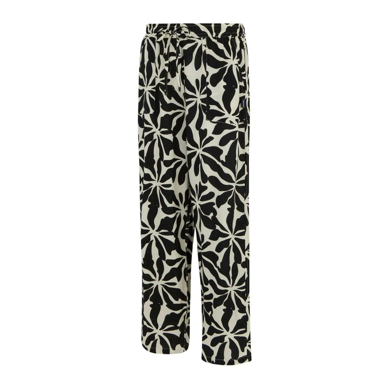 White-Black - Side - Regatta Womens-Ladies Elbrie Abstract Floral Trousers