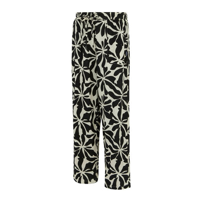White-Black - Side - Regatta Womens-Ladies Elbrie Abstract Floral Trousers