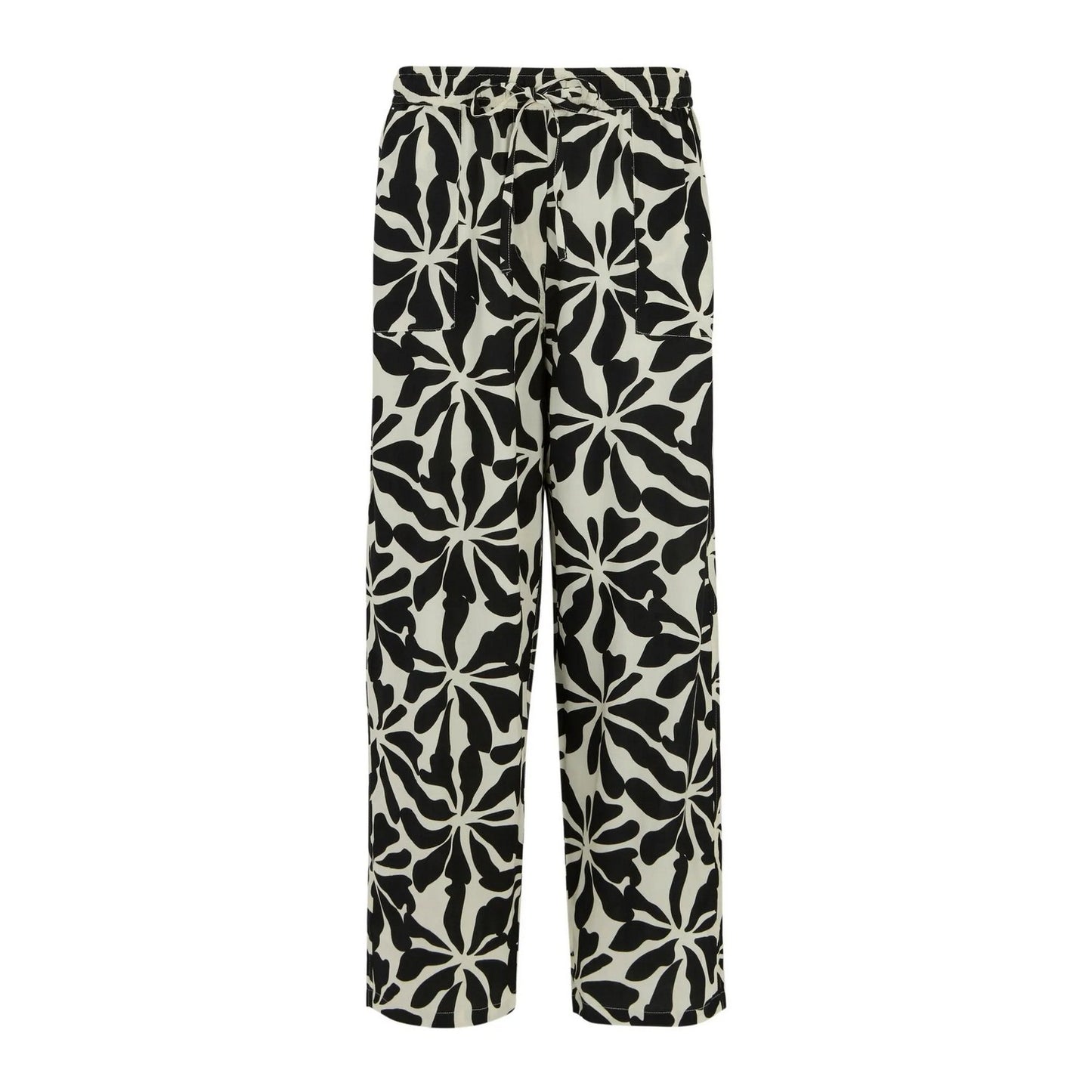 White-Black - Front - Regatta Womens-Ladies Elbrie Abstract Floral Trousers