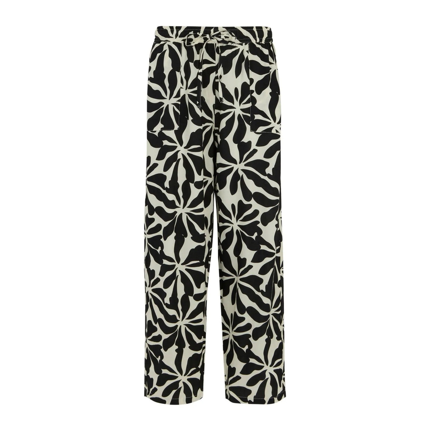 White-Black - Front - Regatta Womens-Ladies Elbrie Abstract Floral Trousers