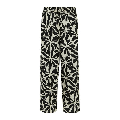 White-Black - Front - Regatta Womens-Ladies Elbrie Abstract Floral Trousers