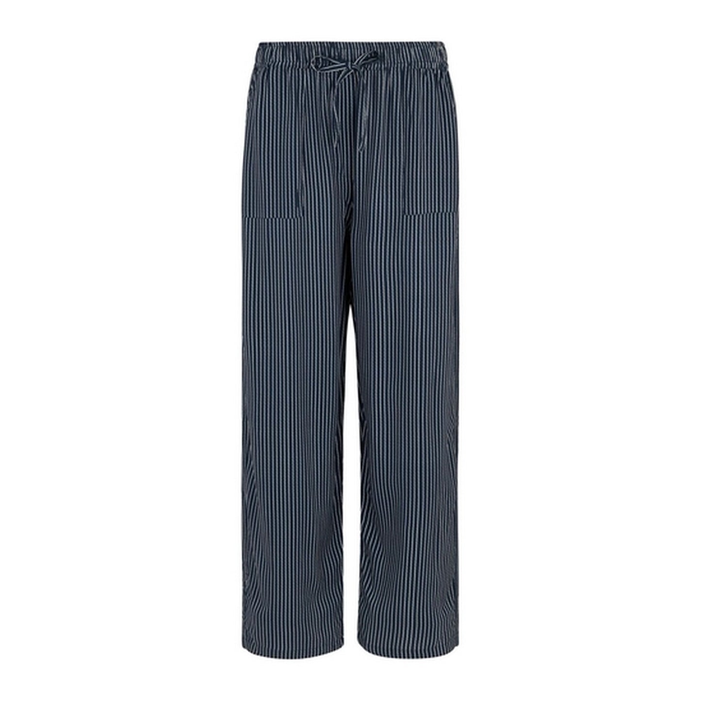 Navy-White - Front - Regatta Womens-Ladies Elbrie Vertical Stripe Trousers