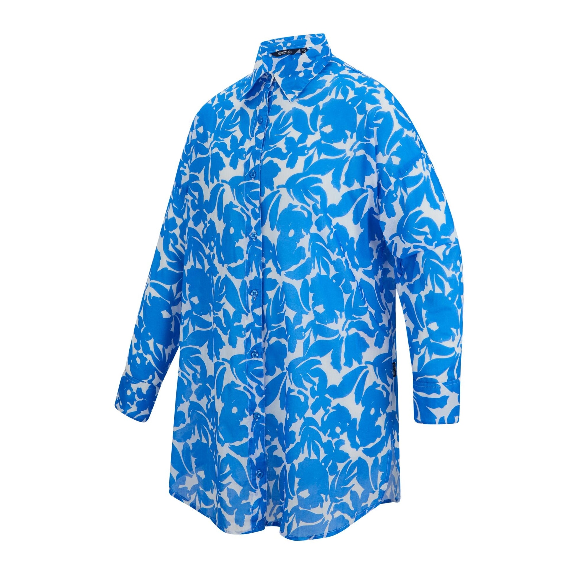 Blue - Side - Regatta Womens-Ladies Flower Shirt