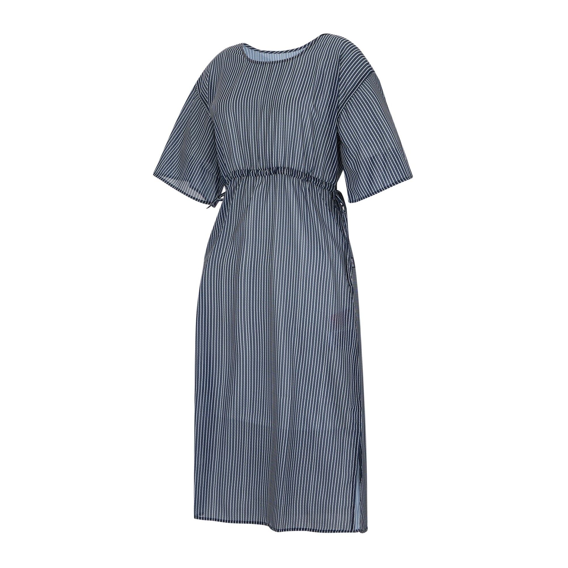 Navy-White - Side - Regatta Womens-Ladies Avorno Wavy Striped Kaftan