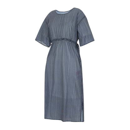 Navy-White - Side - Regatta Womens-Ladies Avorno Wavy Striped Kaftan