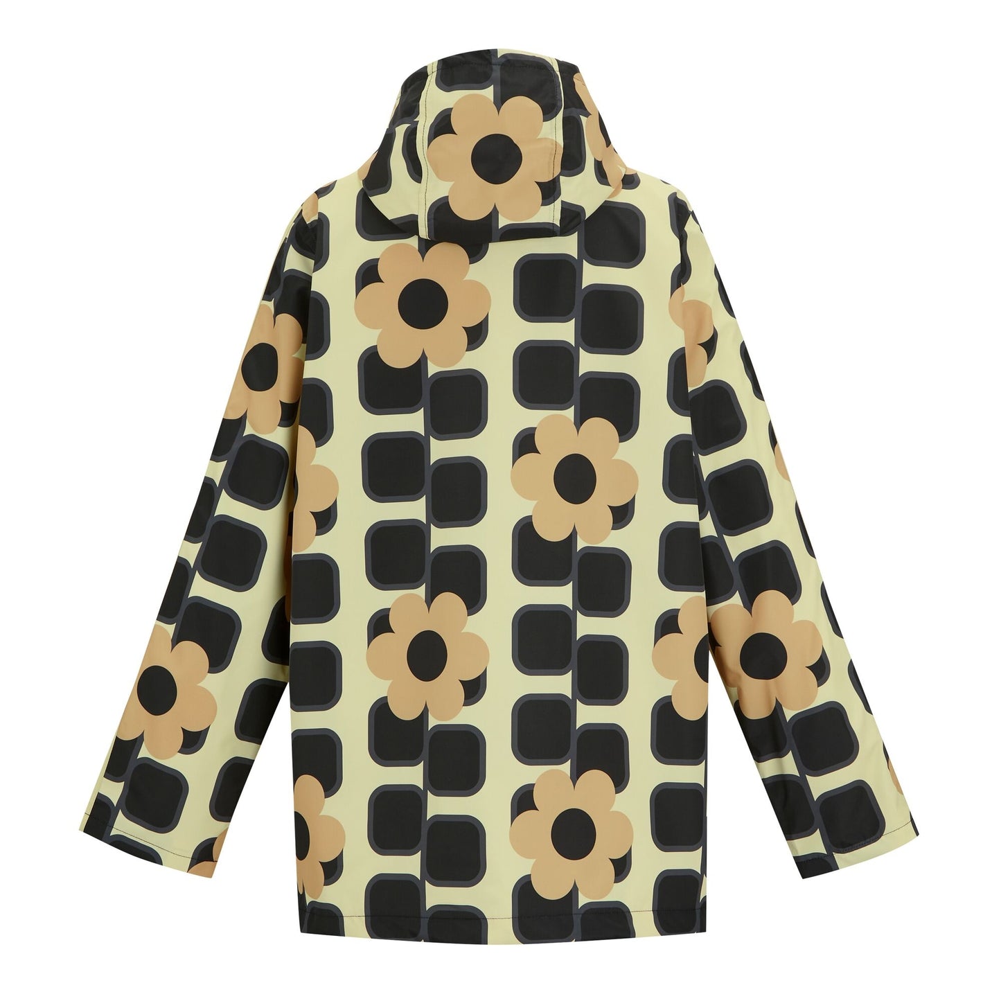 Monochrome - Back - Regatta Womens-Ladies Orla Kiely Giant Square Flower Mid Length Waterproof Jacket