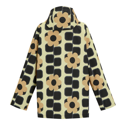 Monochrome - Back - Regatta Womens-Ladies Orla Kiely Giant Square Flower Mid Length Waterproof Jacket