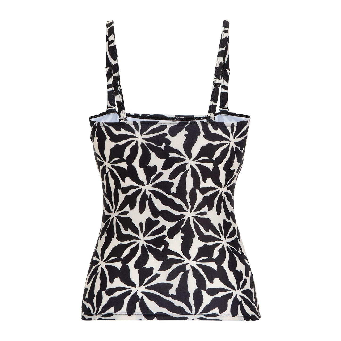 White-Black - Back - Regatta Womens-Ladies Aceana III Abstract Floral Tankini Top
