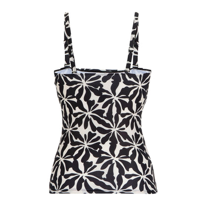 White-Black - Back - Regatta Womens-Ladies Aceana III Abstract Floral Tankini Top