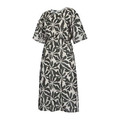 Black-White - Side - Regatta Womens-Ladies Avorno Abstract Floral Kaftan