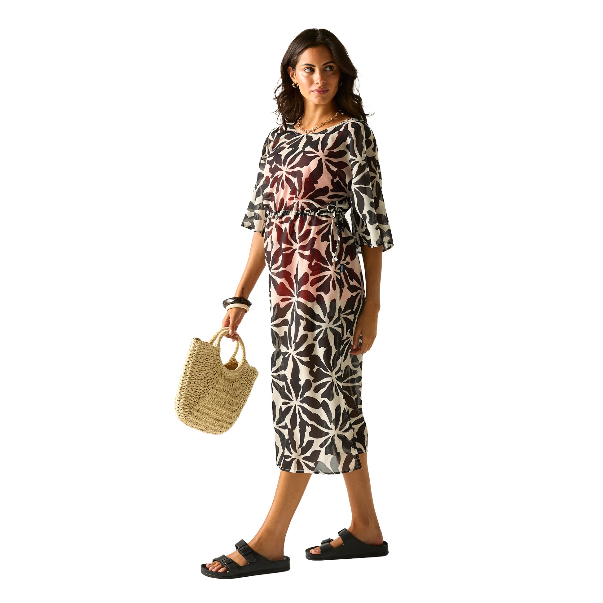 Multicoloured - Pack Shot - Regatta Womens-Ladies Avorno Abstract Floral Kaftan