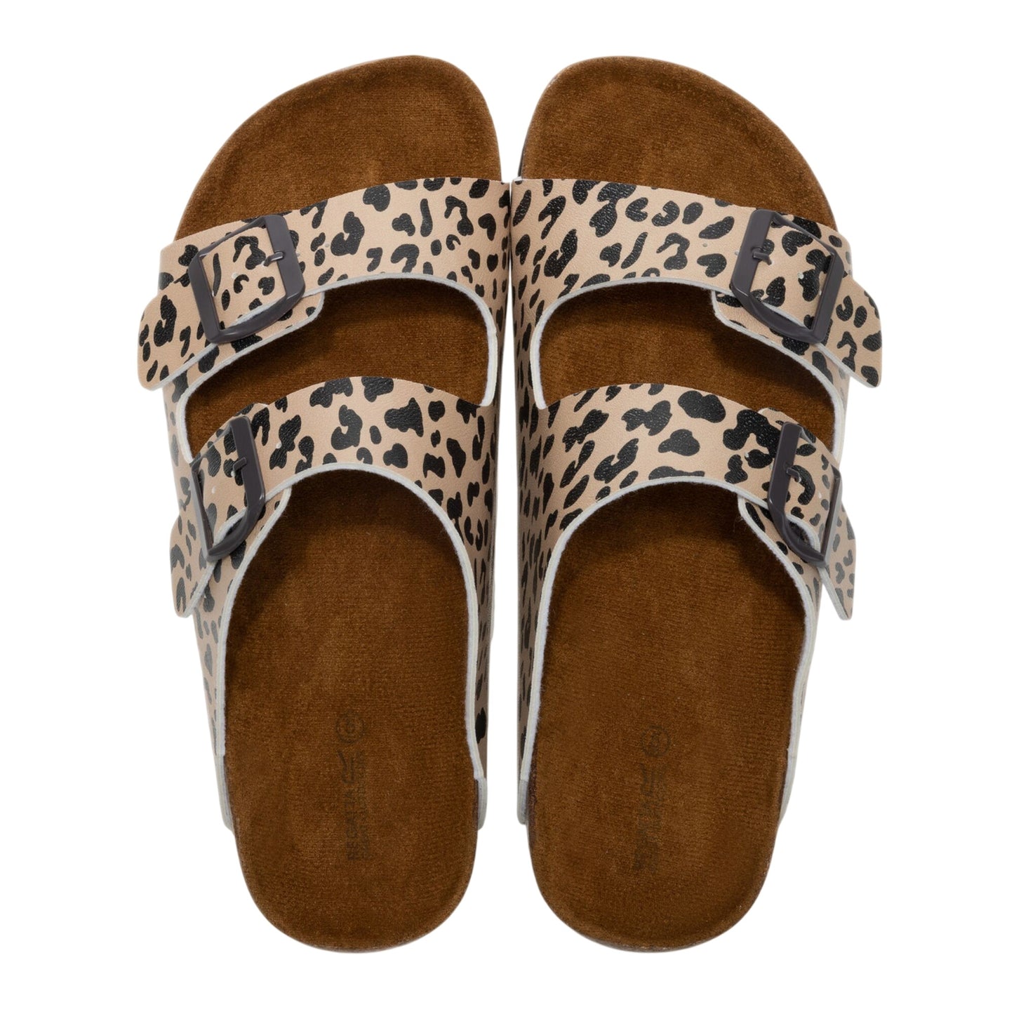 Multicoloured - Close up - Regatta Womens-Ladies Mia Leopard Print Double Strap Sandals