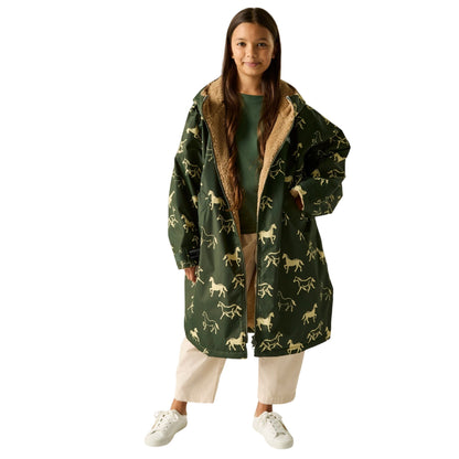 Dark Khaki - Lifestyle - Regatta Childrens-Kids Horse Waterproof Changing Robe