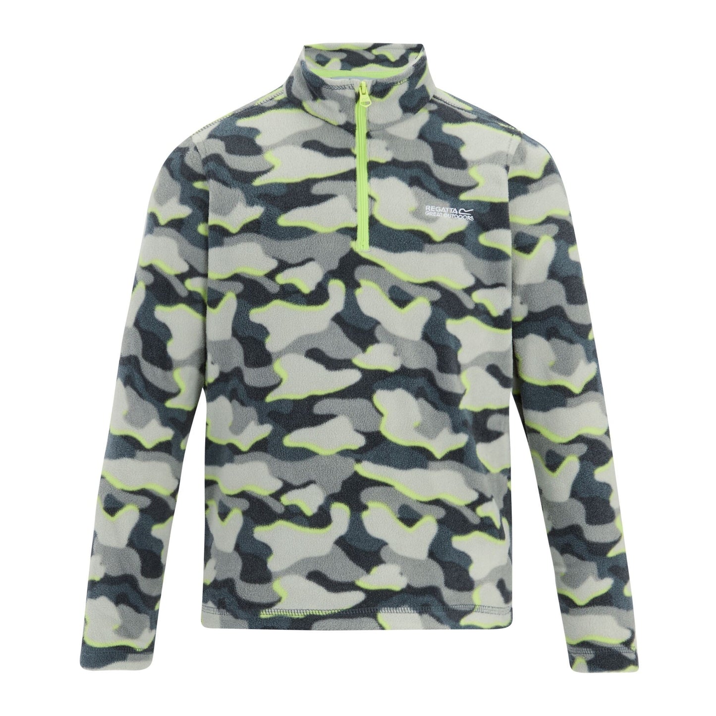 Dark Storm - Front - Regatta Childrens-Kids Hot Shot II Camo Fleece Top