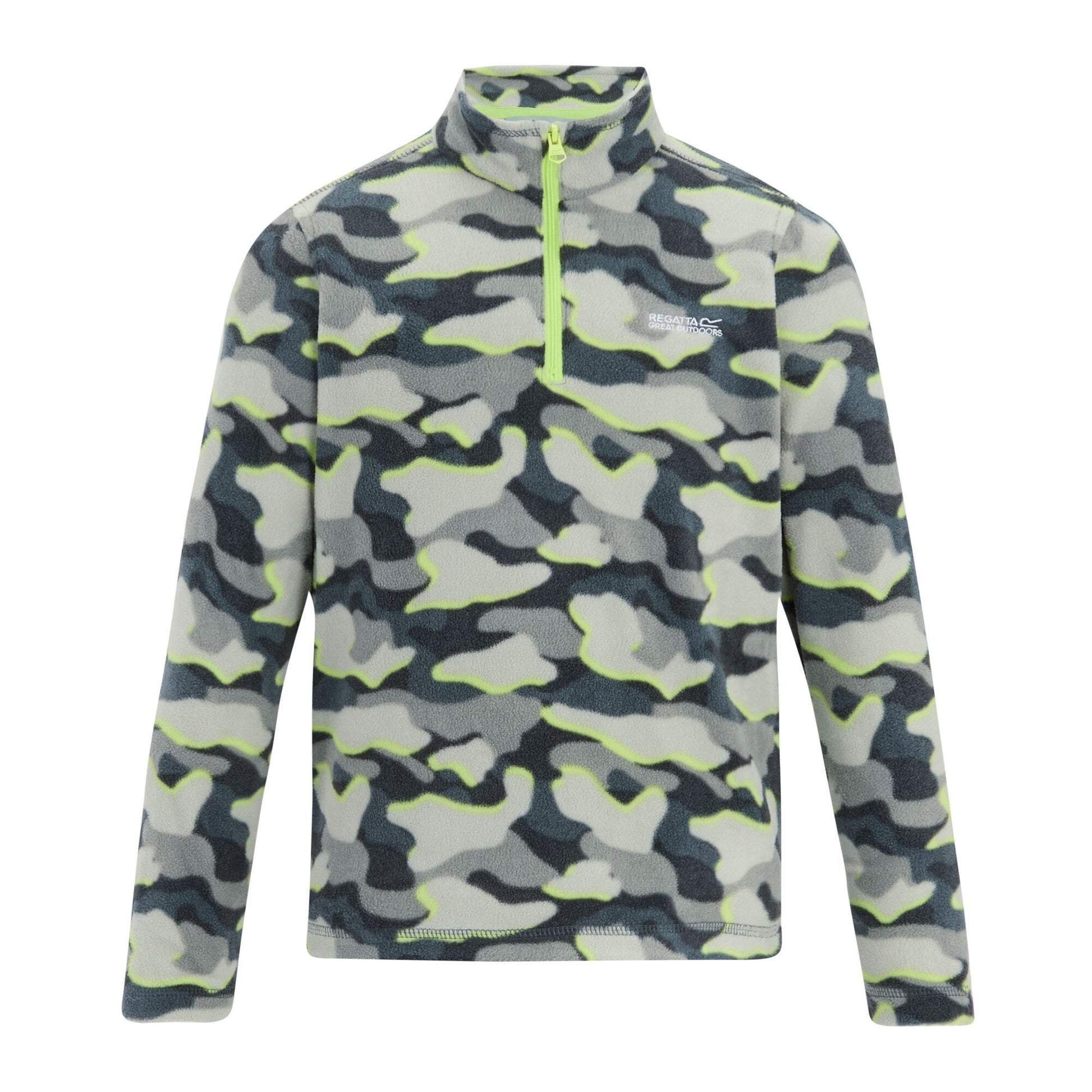 Dark Storm - Front - Regatta Childrens-Kids Hot Shot II Camo Fleece Top