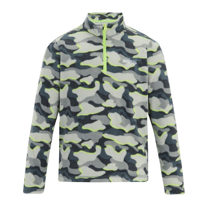 Dark Storm - Front - Regatta Childrens-Kids Hot Shot II Camo Fleece Top