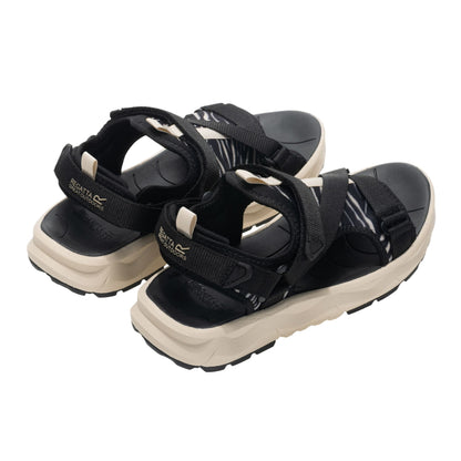 Black-White - Back - Regatta Womens-Ladies Lito Zebra Print Sandals