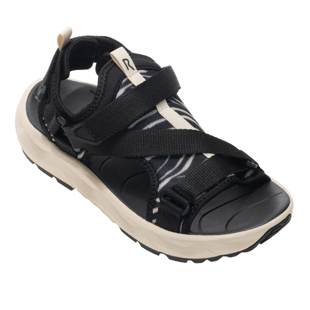 Black-White - Front - Regatta Womens-Ladies Lito Zebra Print Sandals