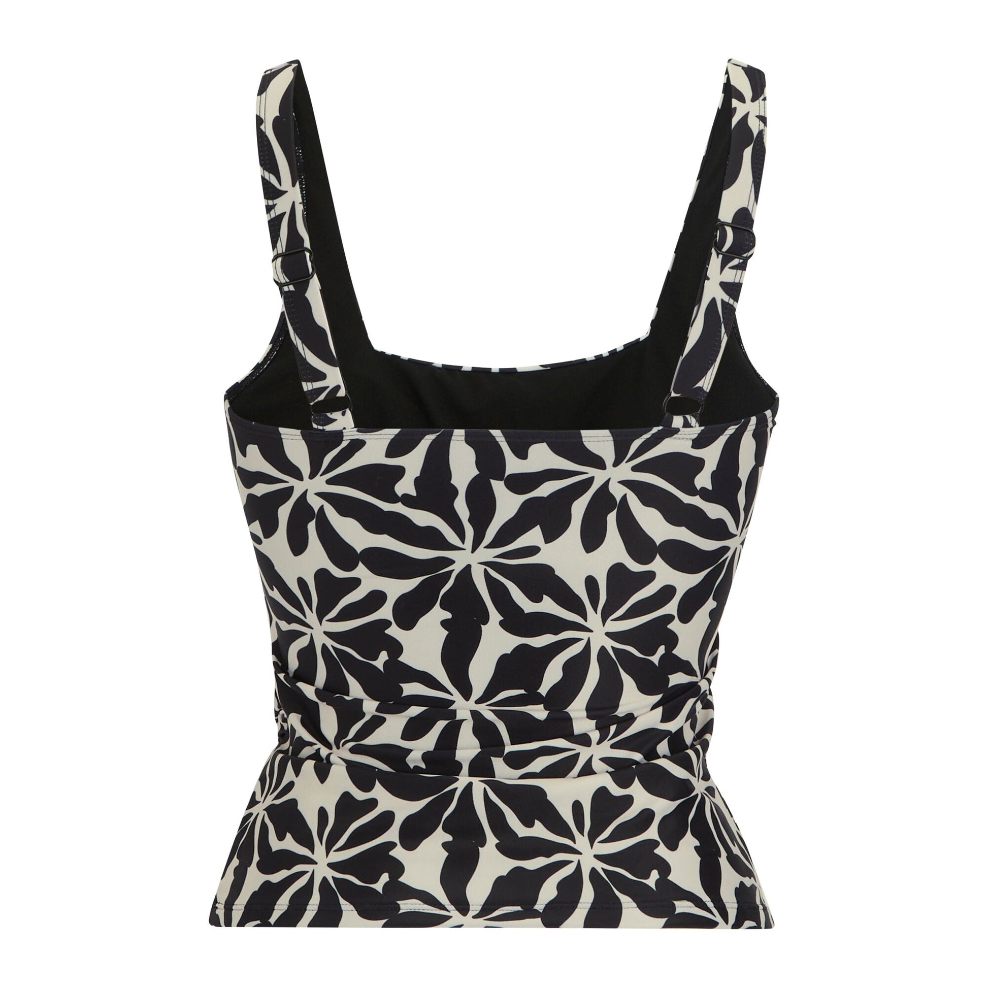 Black-White - Back - Regatta Womens-Ladies Loria Abstract Floral Tankini Top