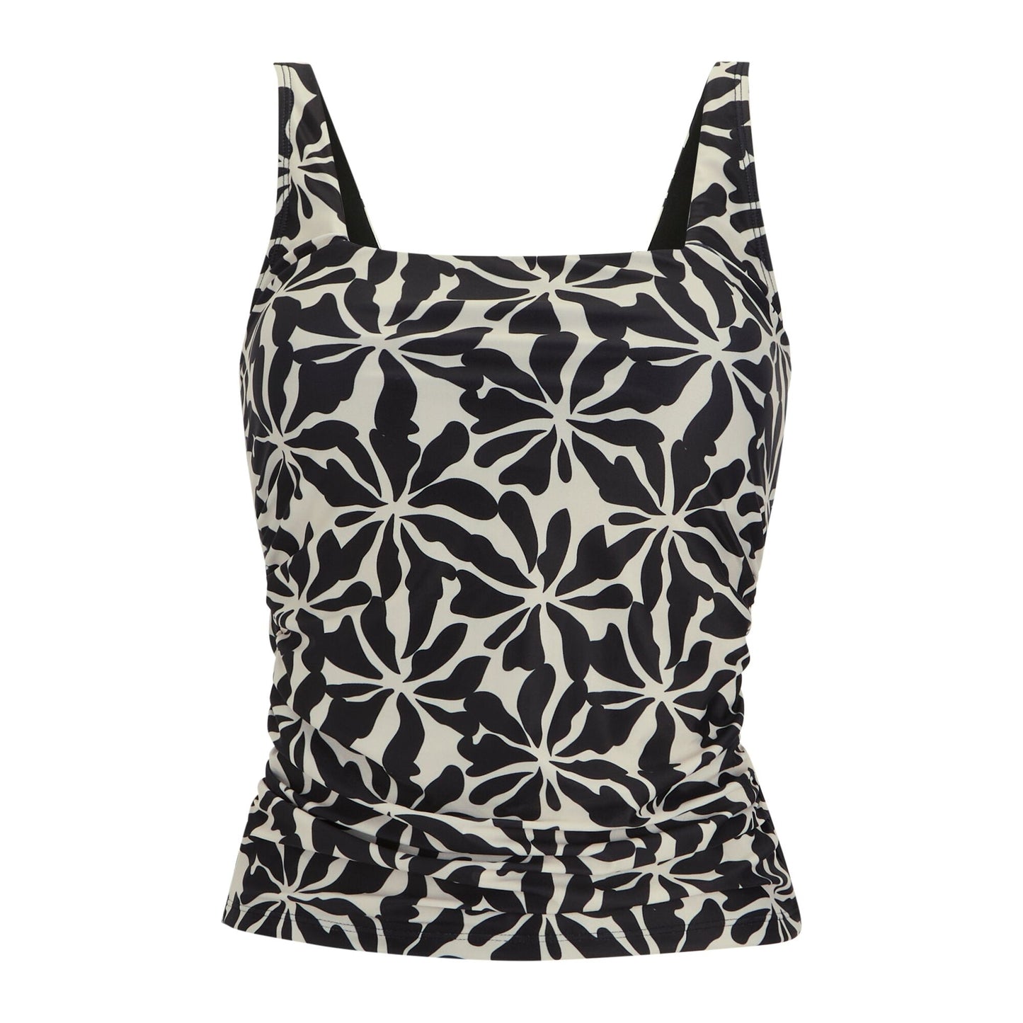 Black-White - Front - Regatta Womens-Ladies Loria Abstract Floral Tankini Top