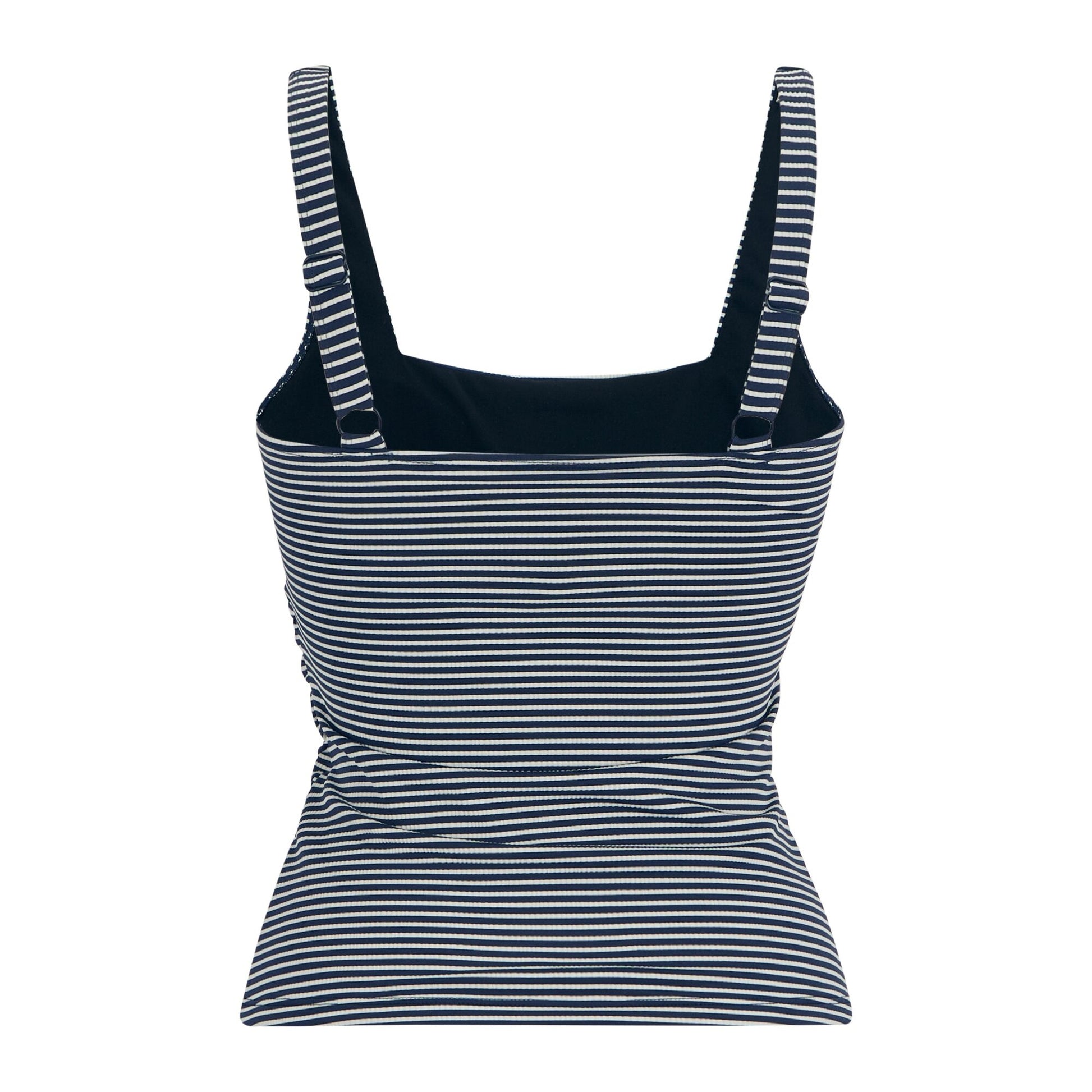 Navy-White - Back - Regatta Womens-Ladies Loria Stripe Seersucker Tankini Top