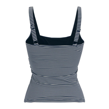 Navy-White - Back - Regatta Womens-Ladies Loria Stripe Seersucker Tankini Top