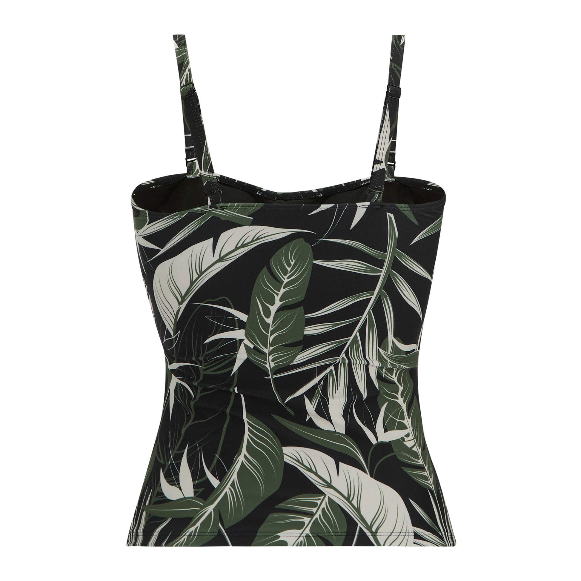 Green-White-Black - Back - Regatta Womens-Ladies Aceana III Tropical Leaves Tankini Top