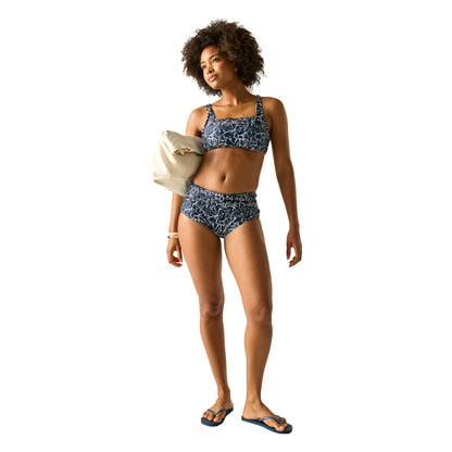Navy - Pack Shot - Regatta Womens-Ladies Loria Floral Paradise Bikini Bottoms