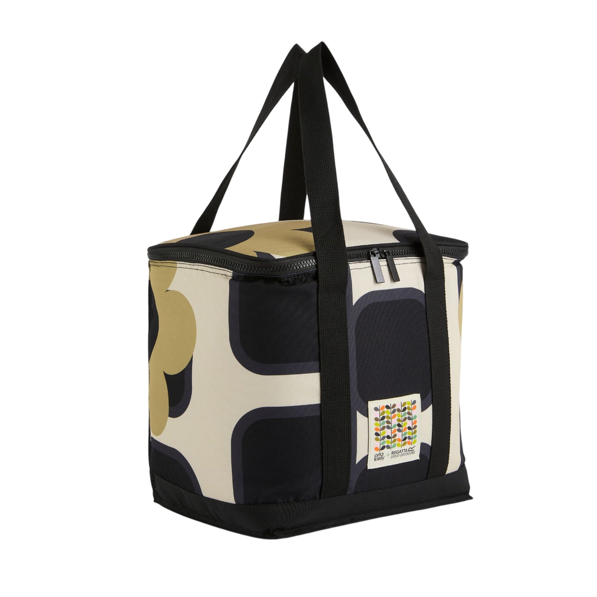 Monochrome - Side - Regatta Orla Kiely 12L Giant Square Flower Cooler Tote Bag