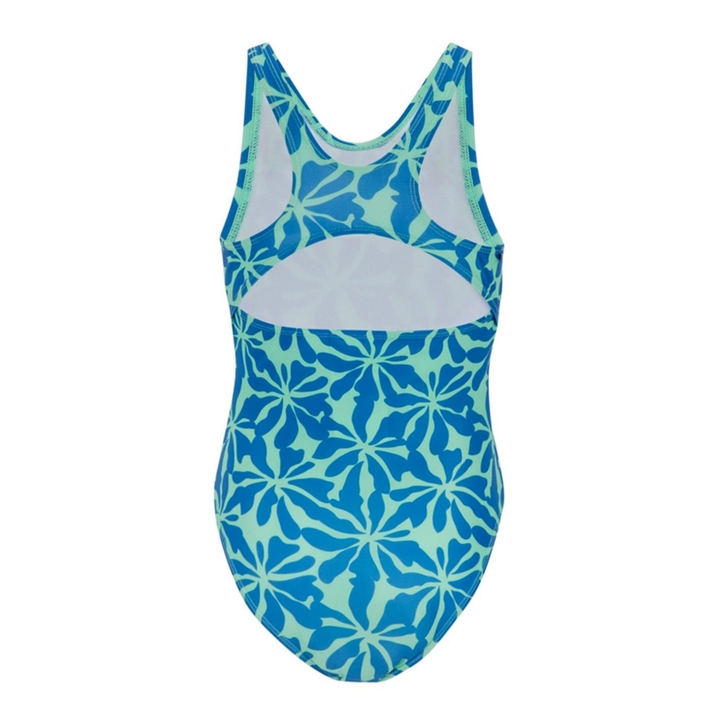 Sonic Blue - Back - Regatta Girls Floral One Piece Swimsuit