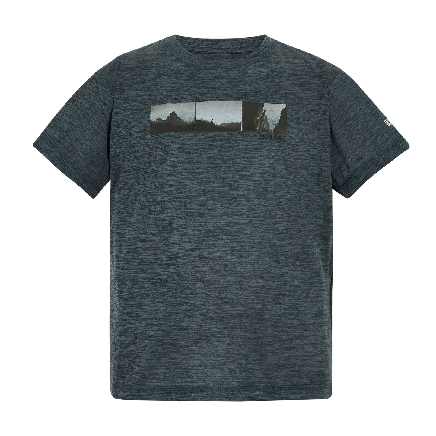 Dark Storm Marl - Front - Regatta Childrens-Kids Alvarado Back Print T-Shirt
