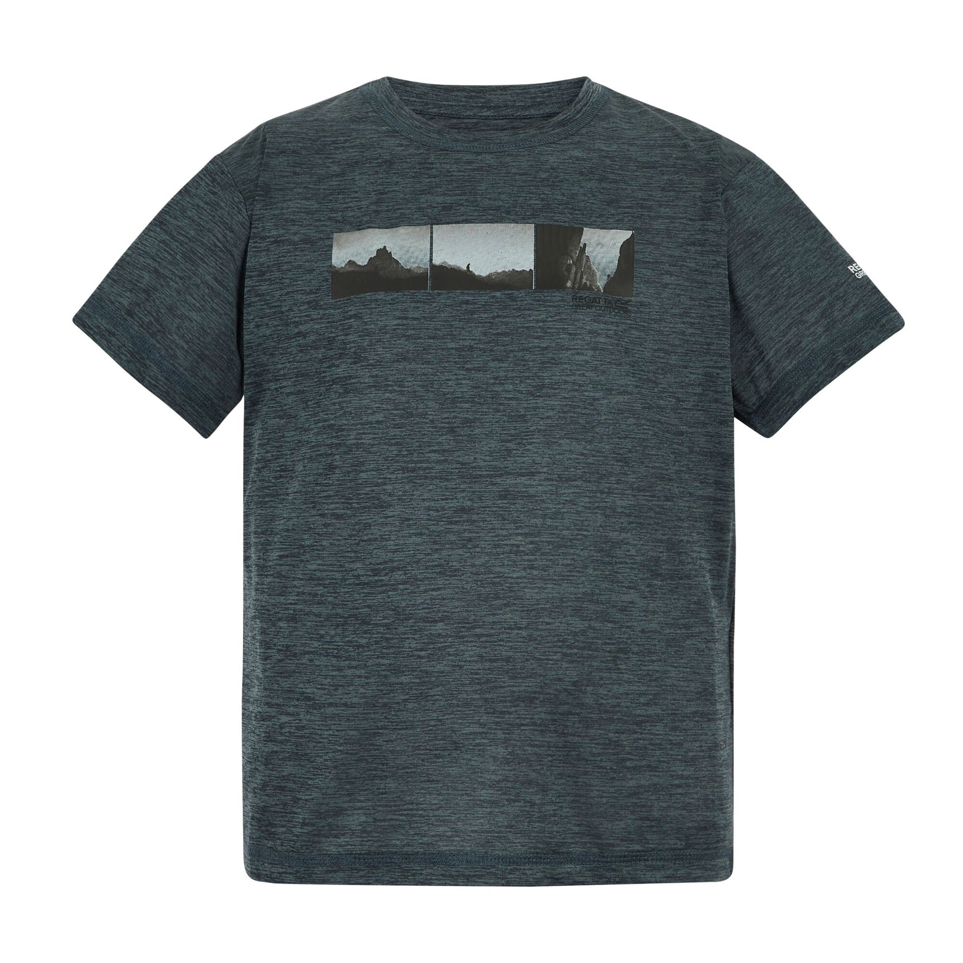 Dark Storm Marl - Front - Regatta Childrens-Kids Alvarado Back Print T-Shirt