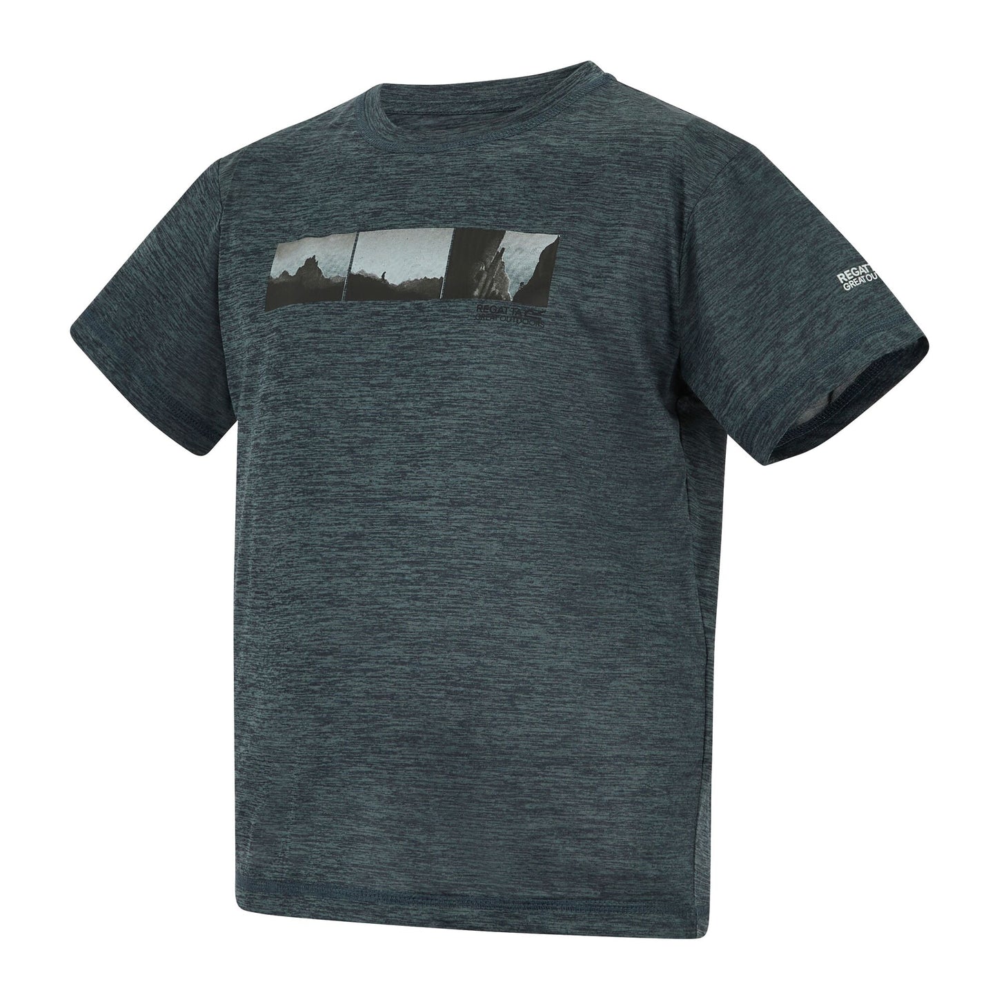 Dark Storm Marl - Side - Regatta Childrens-Kids Alvarado Back Print T-Shirt