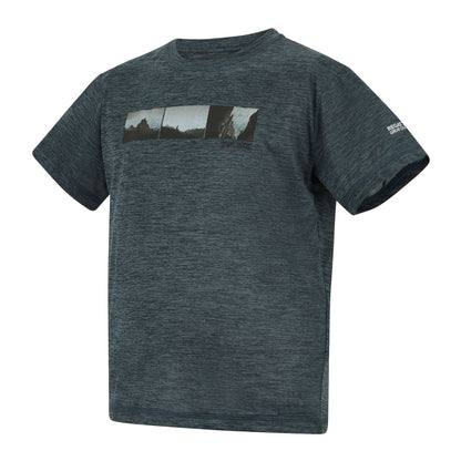 Dark Storm Marl - Side - Regatta Childrens-Kids Alvarado Back Print T-Shirt