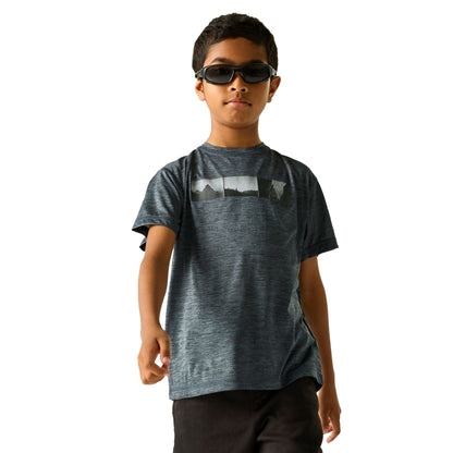 Dark Storm Marl - Lifestyle - Regatta Childrens-Kids Alvarado Back Print T-Shirt