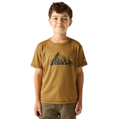 Wood Brown - Lifestyle - Regatta Childrens-Kids Alvarado Back Print T-Shirt
